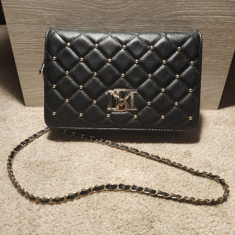 Badgley Mischka Black Quilted Crossbody Bag